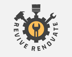 Renovate - Mechanic Tools Cog logo design