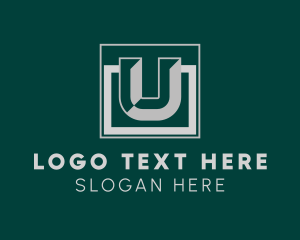 Gray Stencil Letter U  Logo