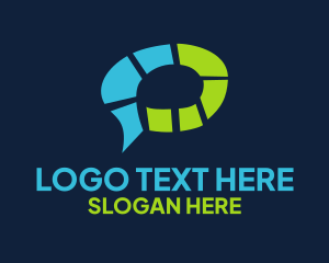 Free Text - Chat Speech Bubble logo design