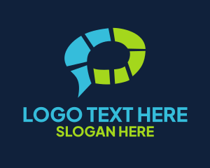 Talking - Chat Speech Bubble logo design