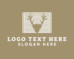 White - Deer Horn Blinds logo design