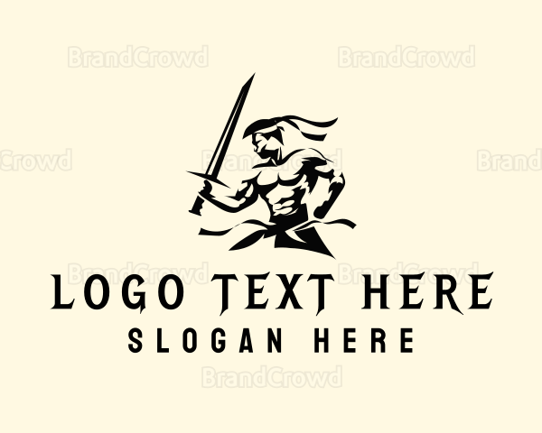 Strong Sword Warrior Logo