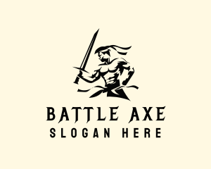 Warrior - Strong Sword Warrior logo design