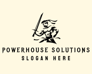 Strong - Strong Sword Warrior logo design