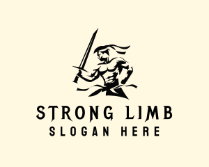 Strong Sword Warrior logo design