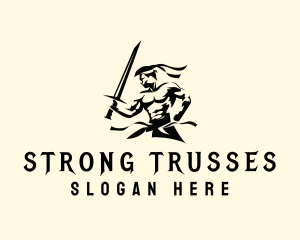 Strong Sword Warrior logo design