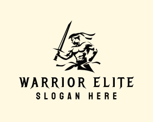 Strong Sword Warrior logo design