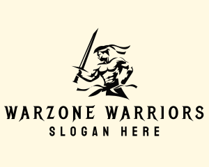 Strong Sword Warrior logo design