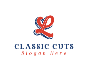 Barber Shop - Retro Business Letter L logo design