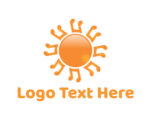 Orange Orange - Music Note Sun logo design