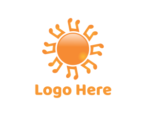 Sunshine - Music Note Sun logo design