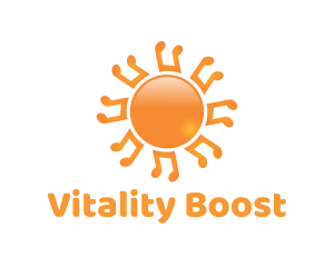 Vitality - Music Note Sun logo design