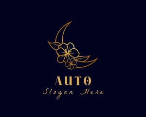 Gold Floral Moon Logo