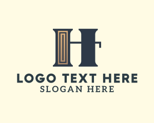 Pillar - Legal Greek Column Letter H logo design