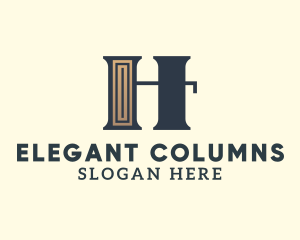 Legal Greek Column Letter H logo design