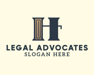 Legal Greek Column Letter H logo design