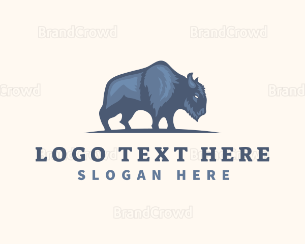 Wild Bison Buffalo Logo