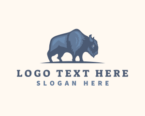Usa - Wild Bison Buffalo logo design