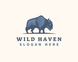 Wild Bison Buffalo logo design