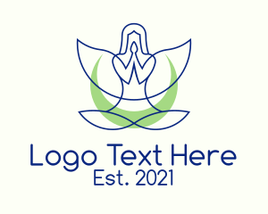 Yoga Trainer - Feminine Yoga Angel logo design