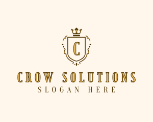 Elegant Crown Shield logo design