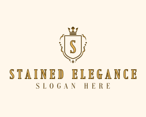 Elegant Crown Shield logo design