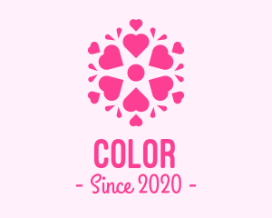 Yoga - Pink Love Heart Mandala logo design