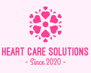 Pink Love Heart Mandala logo design