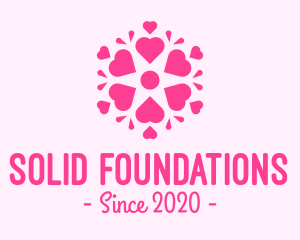 Botanist - Pink Love Heart Mandala logo design