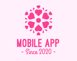 Yoga - Pink Love Heart Mandala logo design