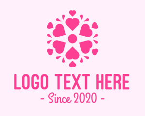 Flower - Pink Love Heart Mandala logo design