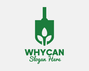 Organic Farm - Green Garden Shovel Spade logo design