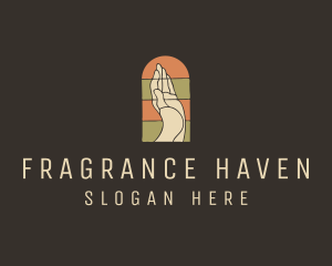 Raised Hand Stained Glass logo design