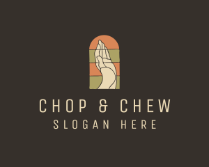 Palm - Raised Hand Stained Glass logo design
