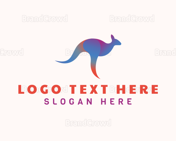 Gradient Kangaroo Animal Logo