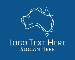 Island - Australia Map Outline logo design