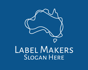 Label - Australia Map Outline logo design