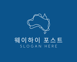 Australia Map Outline logo design