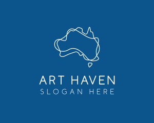 Australia Map Outline logo design