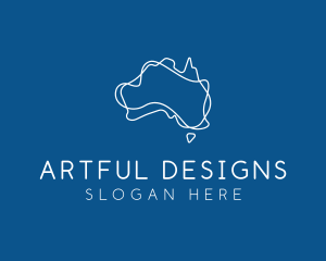 Australia Map Outline logo design