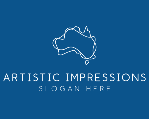 Australia Map Outline logo design