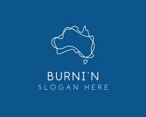 Australia Map Outline logo design