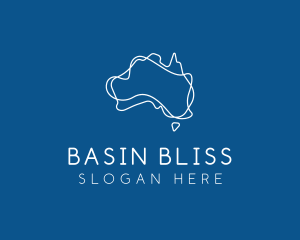 Australia Map Outline logo design