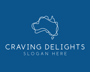 Australia Map Outline logo design