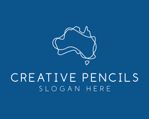 Australia Map Outline logo design