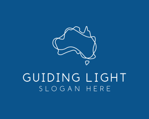 Australia Map Outline logo design