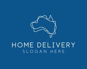 Australia Map Outline logo design