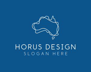 Australia Map Outline logo design