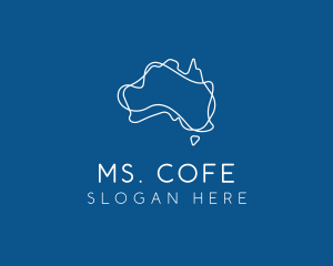 Australia Map Outline logo design