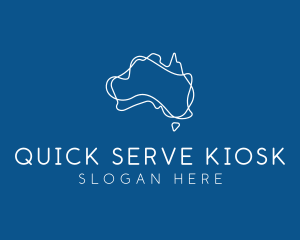 Australia Map Outline logo design